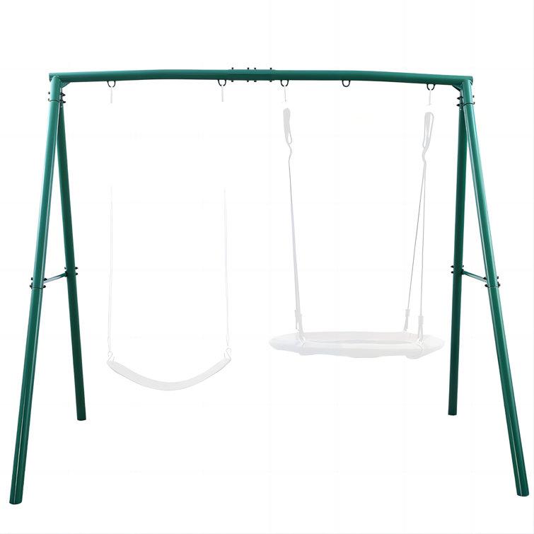 440lbs Extra Large Metal Swing Frame with 5 Hanging Hooks, Heavy Duty  A-Frame Swing Stand